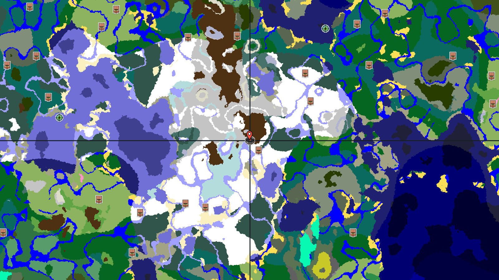 A Cold Start: Snowy Peaks and Convenient Structures — Minecraft seed preview
