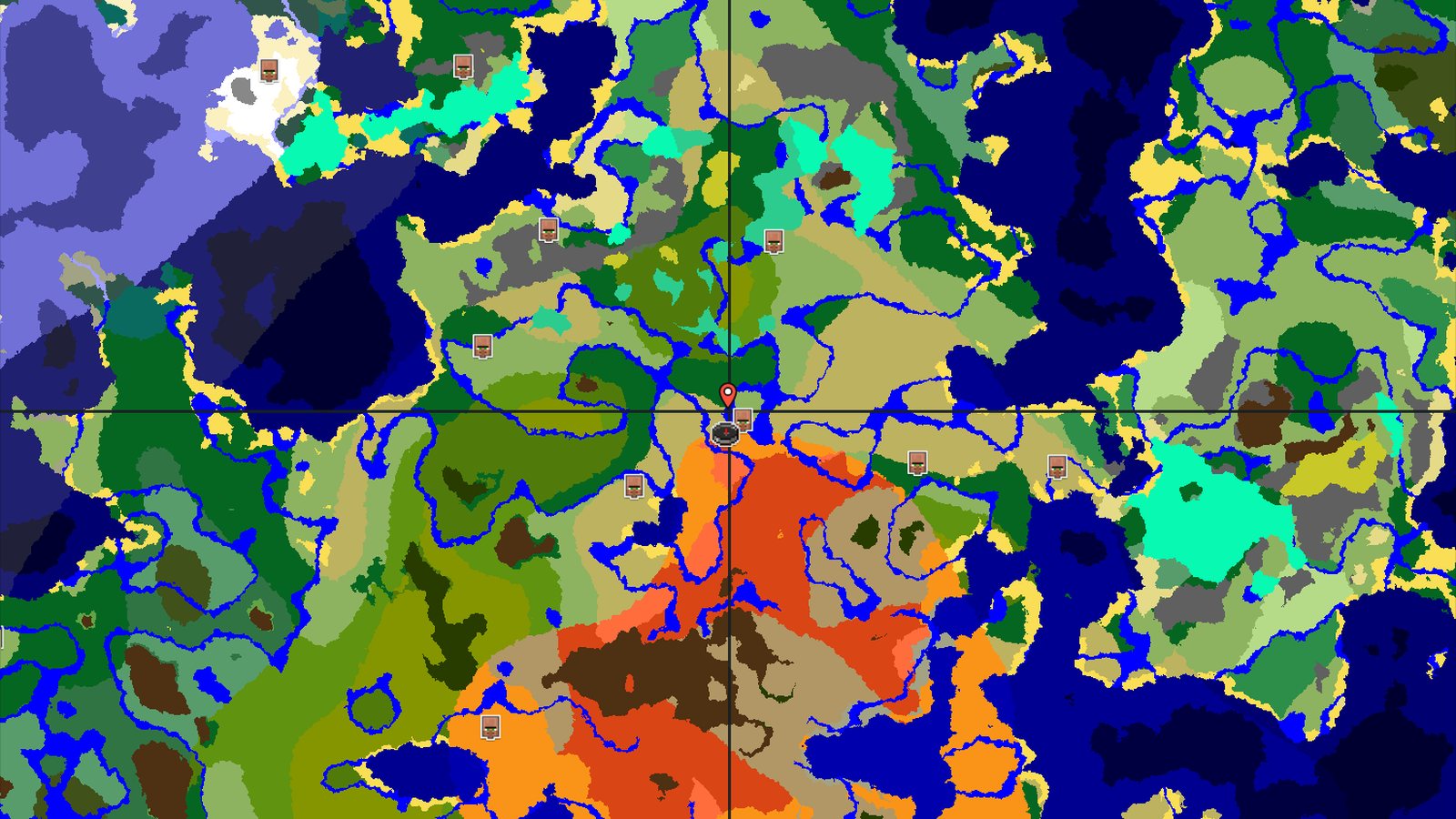 Desert and Badlands with Close Structures — Minecraft seed preview