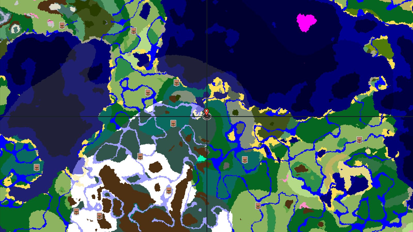 Snowy Taiga Spawn with Nearby Village — Minecraft seed preview