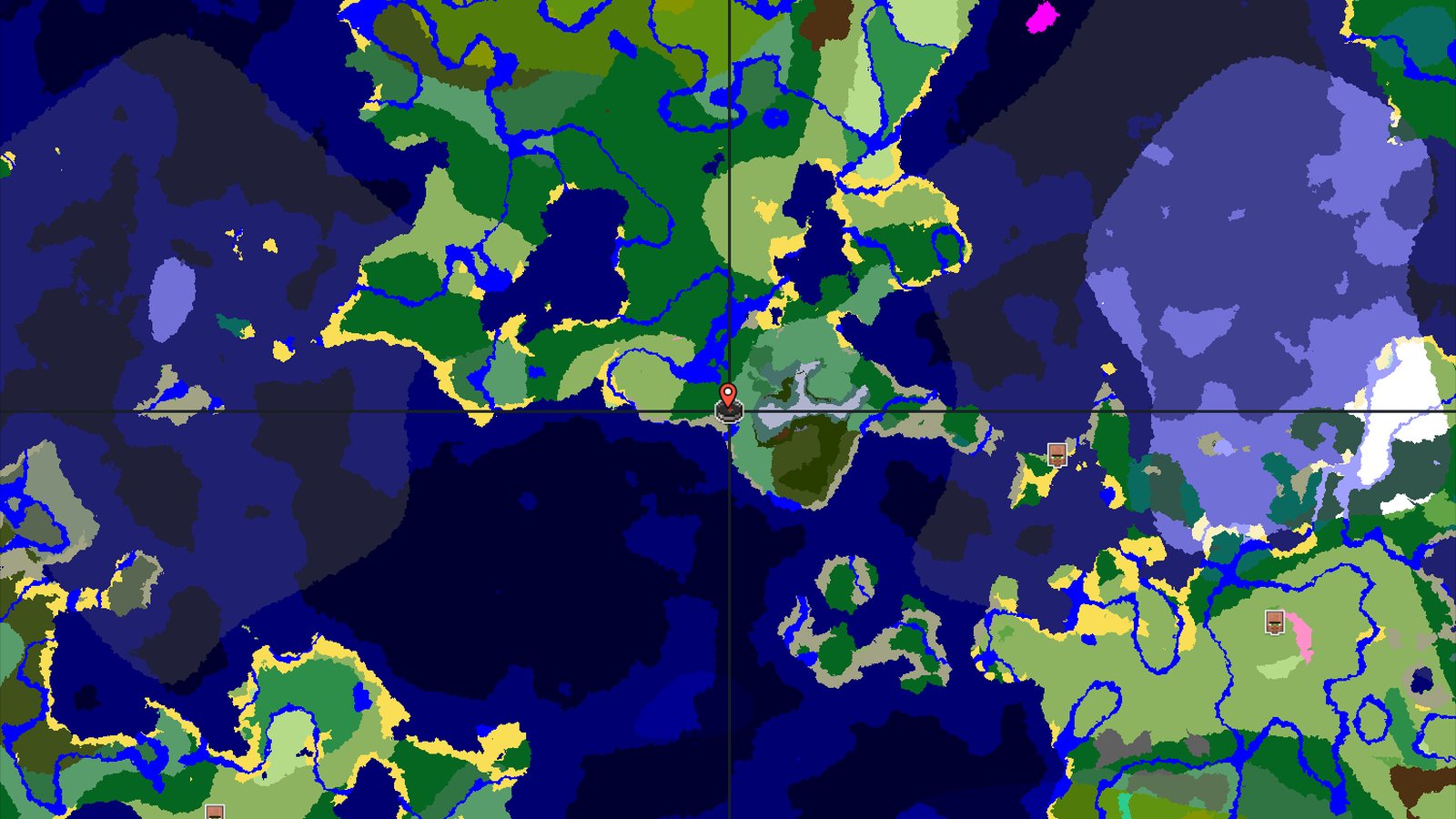 Woodland Mansion and Frozen Peaks Near Spawn — Minecraft seed preview