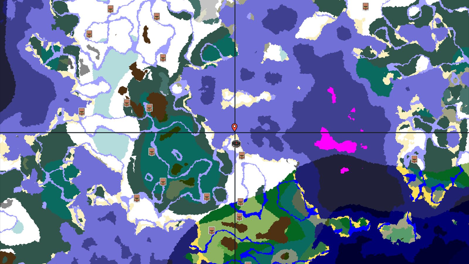Frozen Ocean Start with Close Structures — Minecraft seed preview