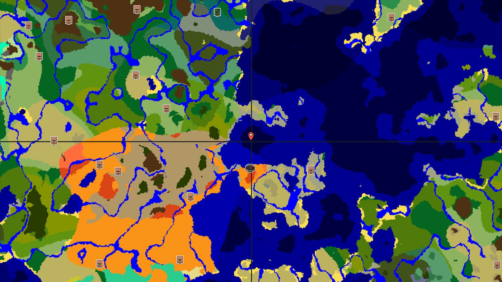 Spawn in Desert, with Eroded Badlands and Trial Chambers nearby — Minecraft seed preview