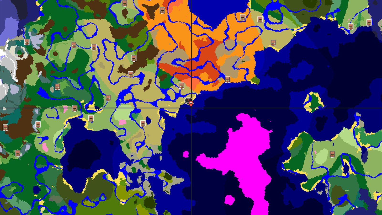 Eroded Badlands Ringed by Desert and Ocean — Minecraft seed preview
