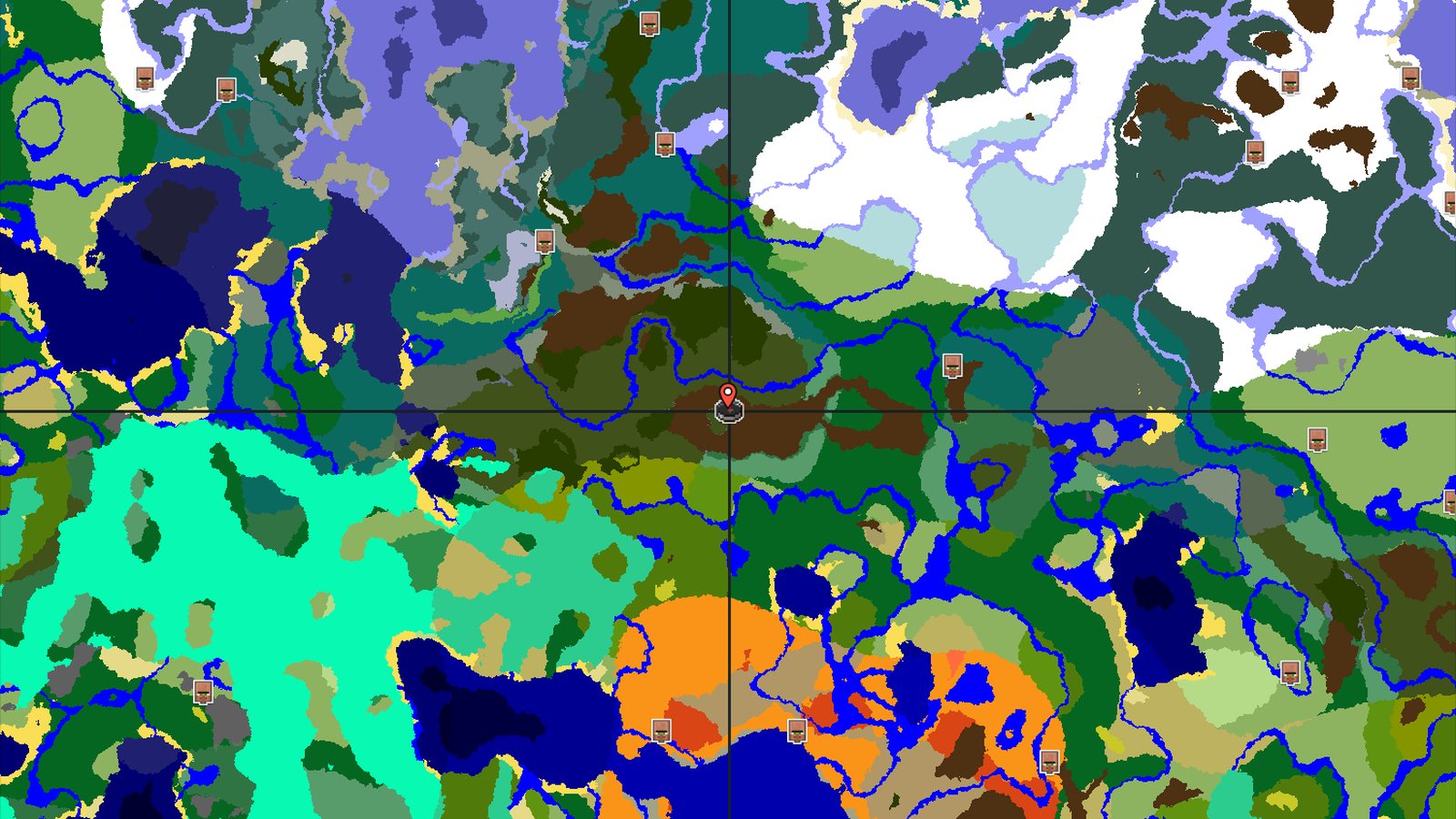 Dark Forest Spawn with Nearby Jungles and Snowy Peaks — Minecraft seed preview