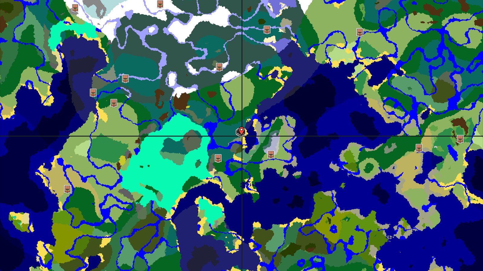 Taiga Spawn with Nearby Ocean and Frozen Peaks — Minecraft seed preview