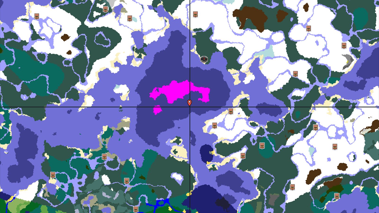 Snowy Taiga Spawn with Nearby Mushroom Fields — Minecraft seed preview