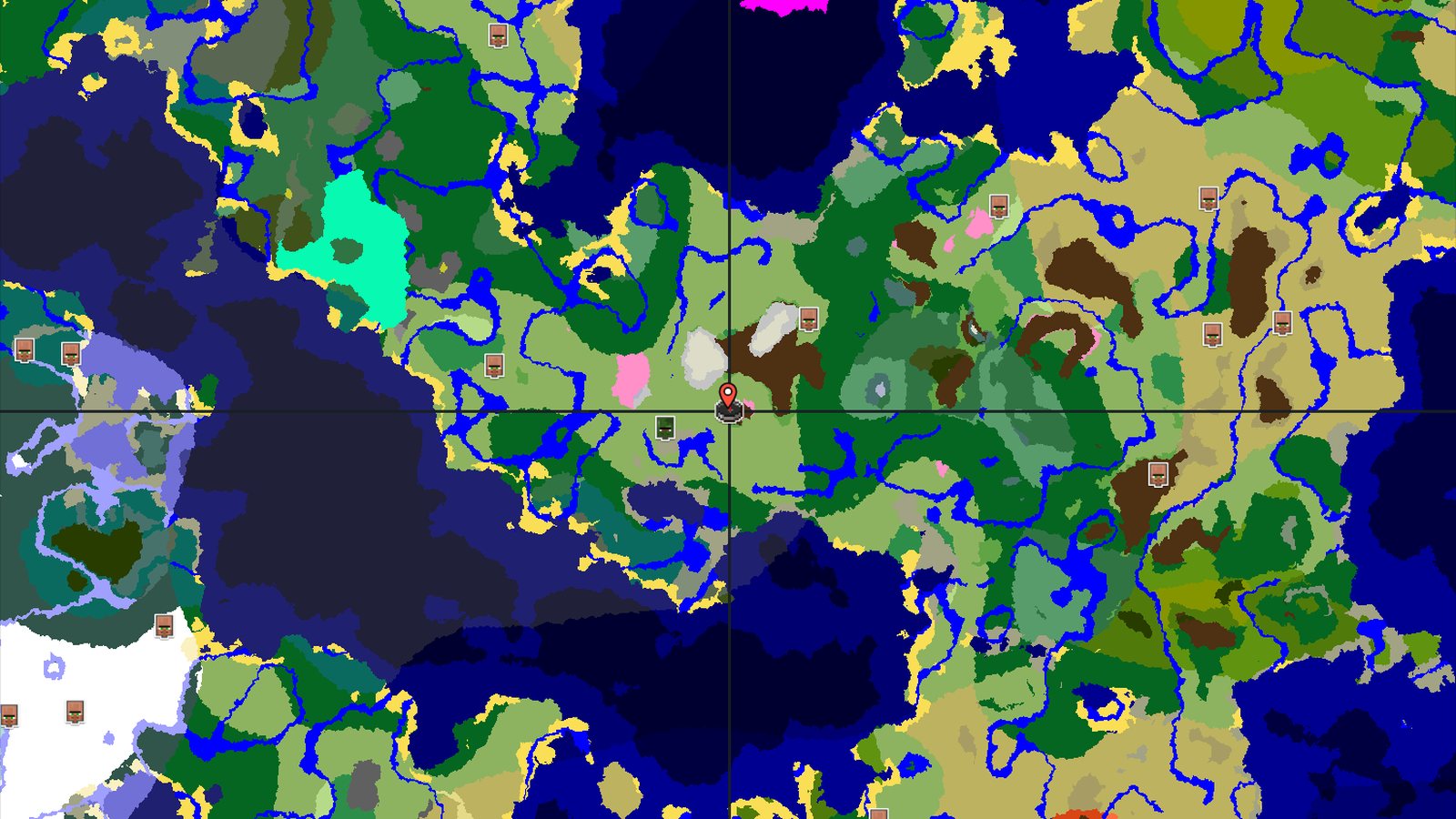 Cherry Grove Peaks and Abandoned Village — Minecraft seed preview