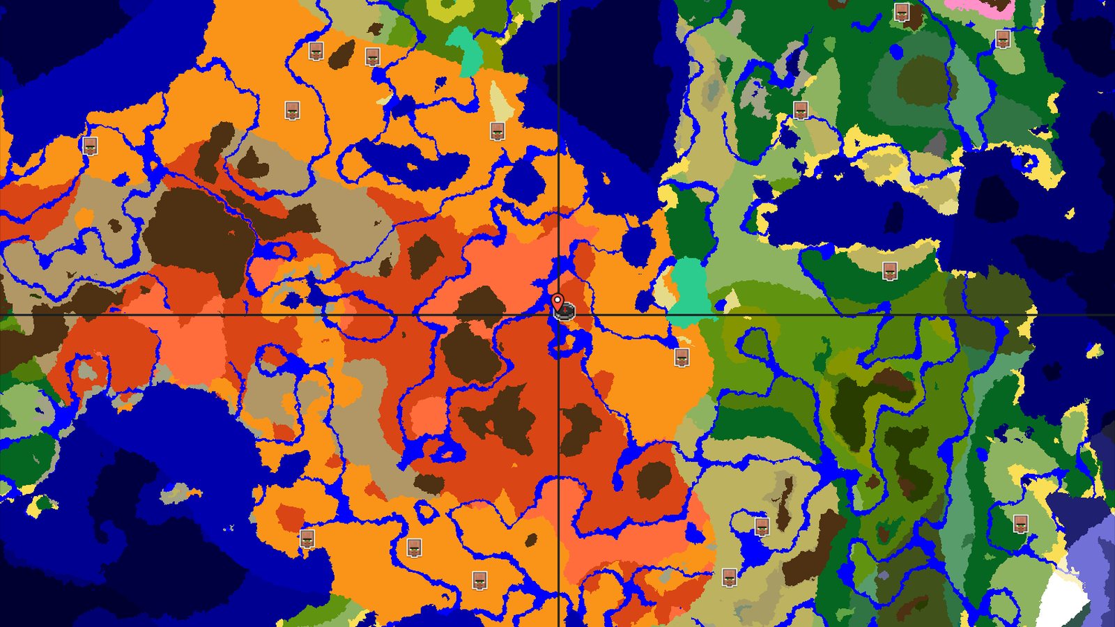 Badlands and Desert with a Nearby Eroded Badlands — Minecraft seed preview