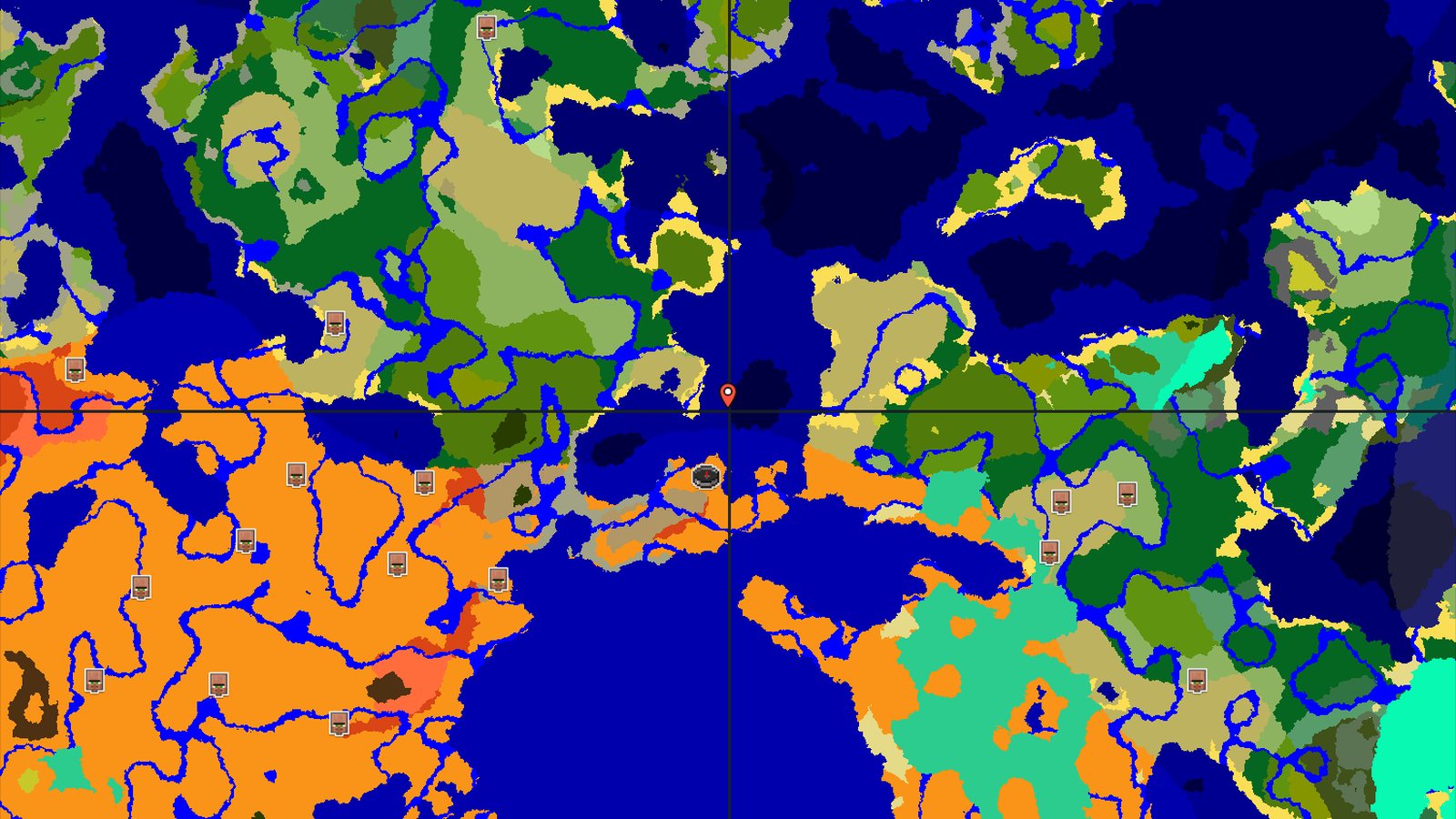 Desert Spawn with Nearby Badlands and Warm Ocean — Minecraft seed preview