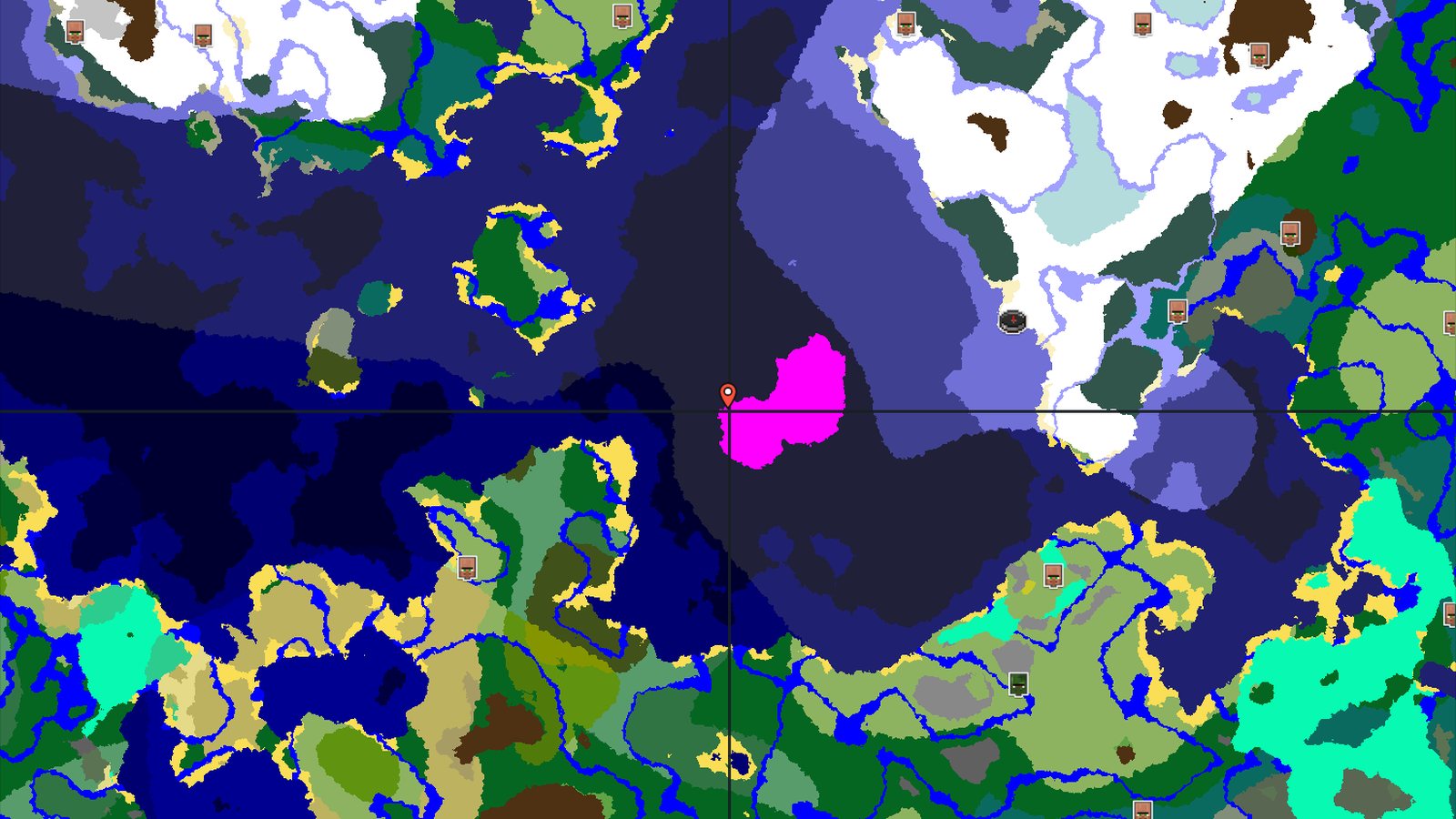 Mushroom Fields and Deep Ocean Spawn — Minecraft seed preview