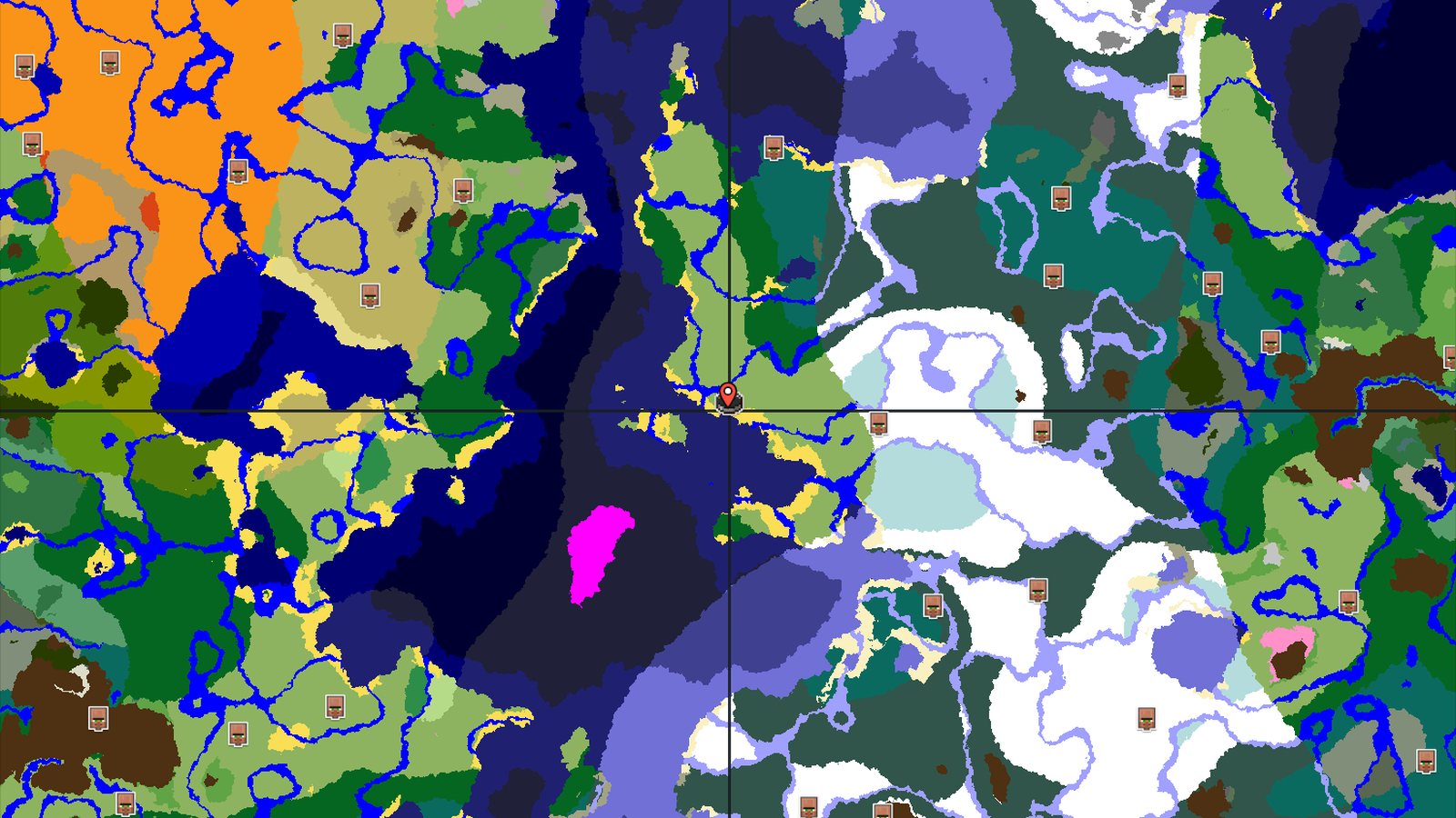 Village and Icy Biomes With Fast Nether — Minecraft seed preview