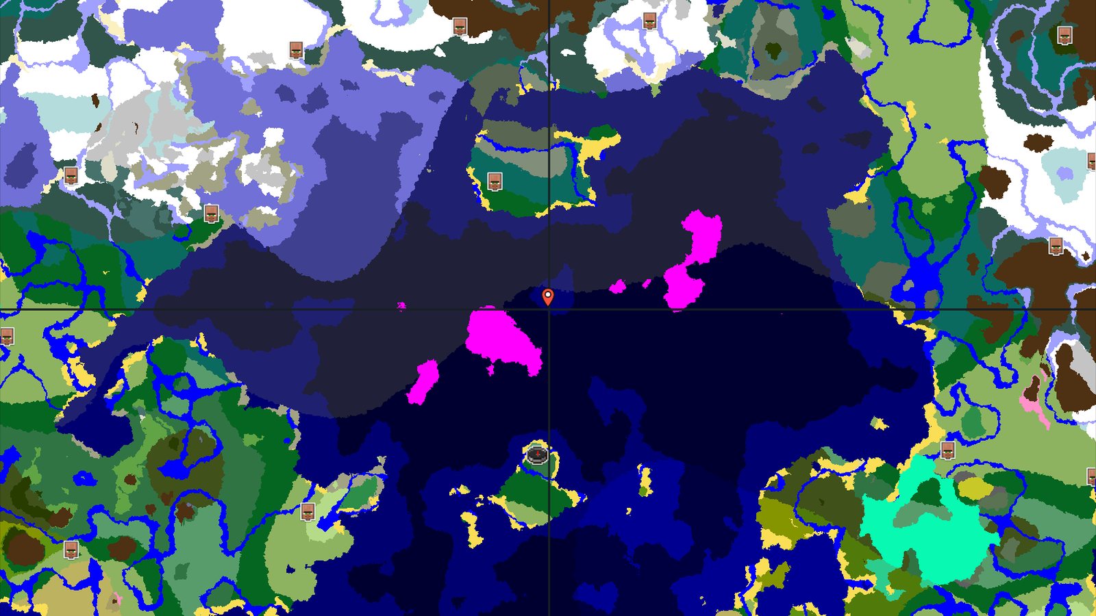 Mushroom Fields Island with Closely Packed Structures — Minecraft seed preview