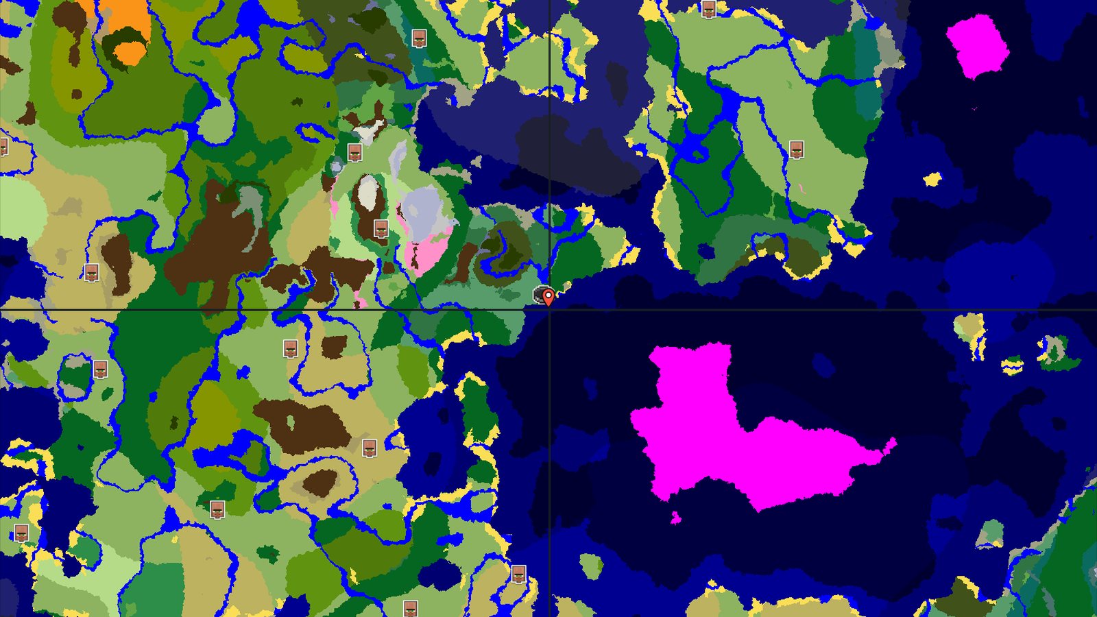 Mushroom Fields and Ocean Monument — Minecraft seed preview