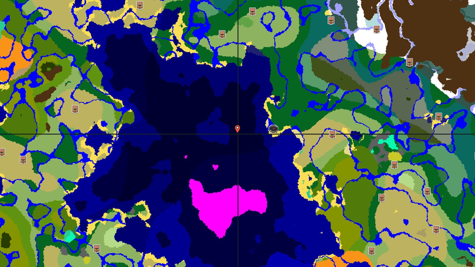 Ocean Monument and Jungle Temple Peninsula — Minecraft seed preview