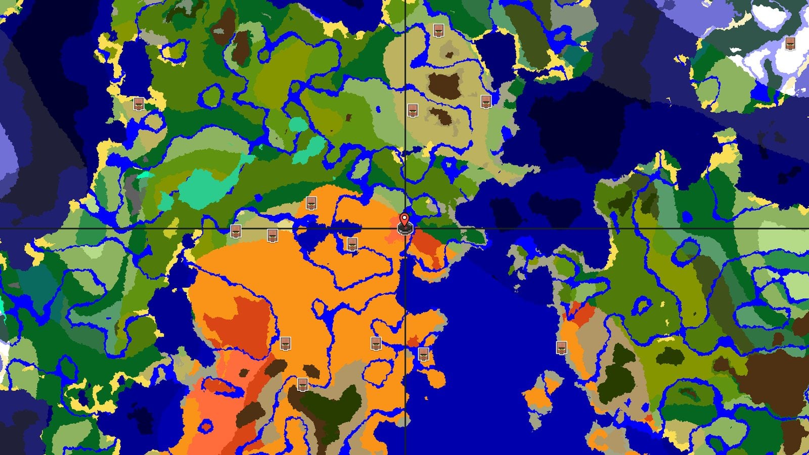 Eroded Badlands at Spawn with Desert Pyramid — Minecraft seed preview