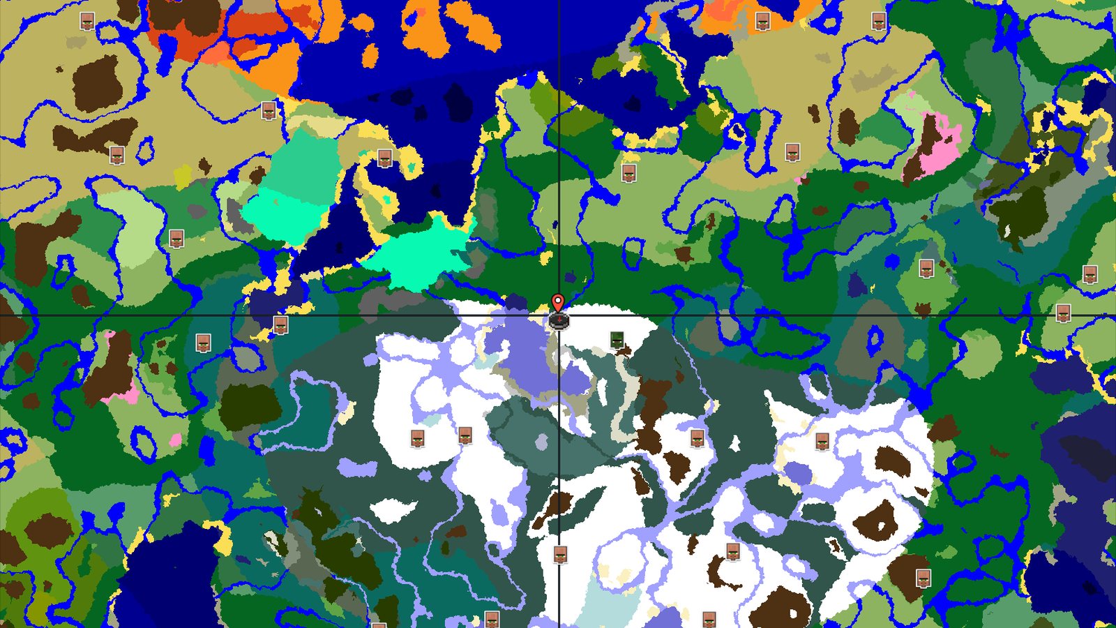 Abandoned Village and Snowy Peaks — Minecraft seed preview