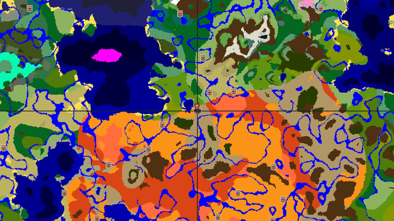 Wooded Badlands with Desert and River Biomes — Minecraft seed preview