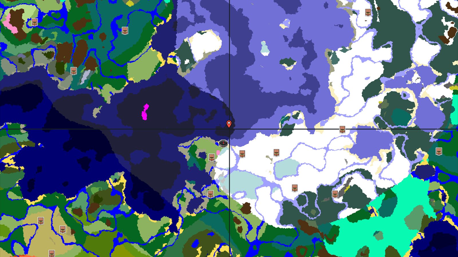 Ice Spikes and Cherry Grove Near a Coastal Spawn — Minecraft seed preview