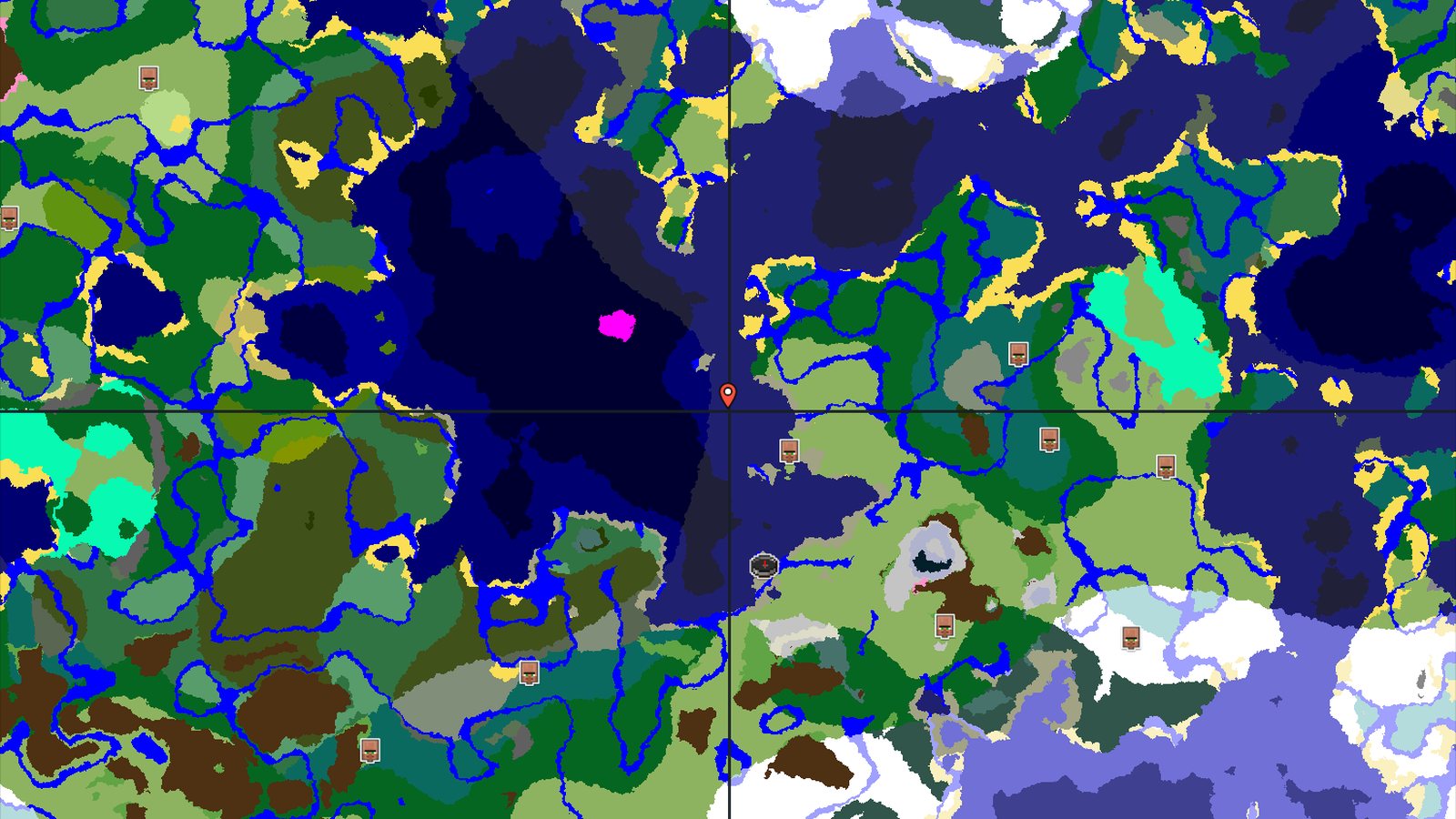Mushroom Fields and Diverse Biomes with Nearby Peaks — Minecraft seed preview