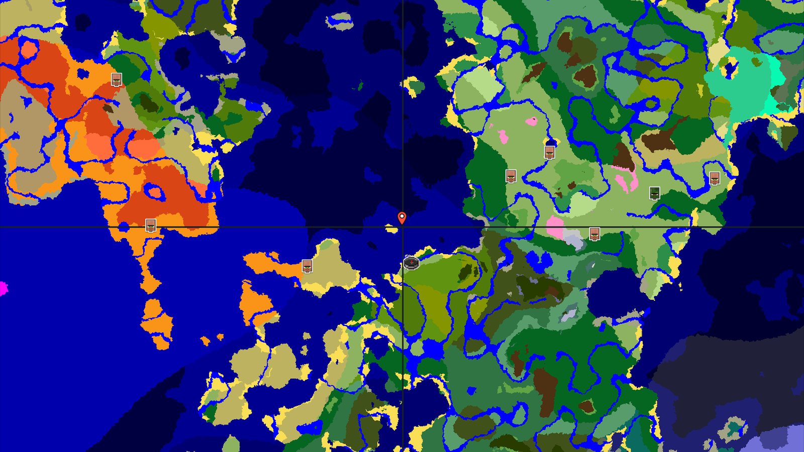 Spawn in Plains with nearby jungle and ocean structures — Minecraft seed preview