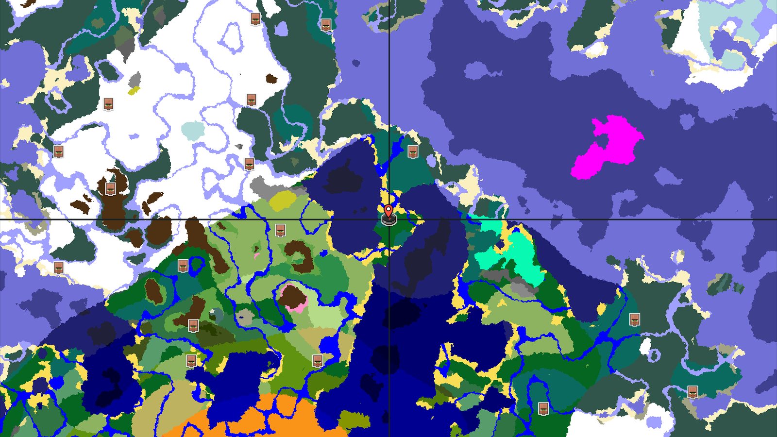 Trial Chambers and Ocean Monuments Near a Taiga Spawn — Minecraft seed preview