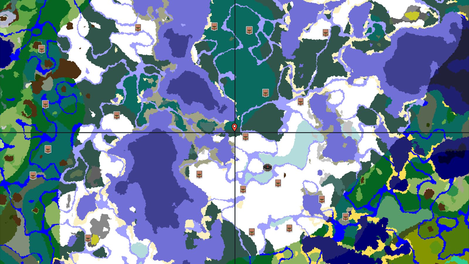 Ice Spikes Spawn with Nearby Village and Nether Portal — Minecraft seed preview