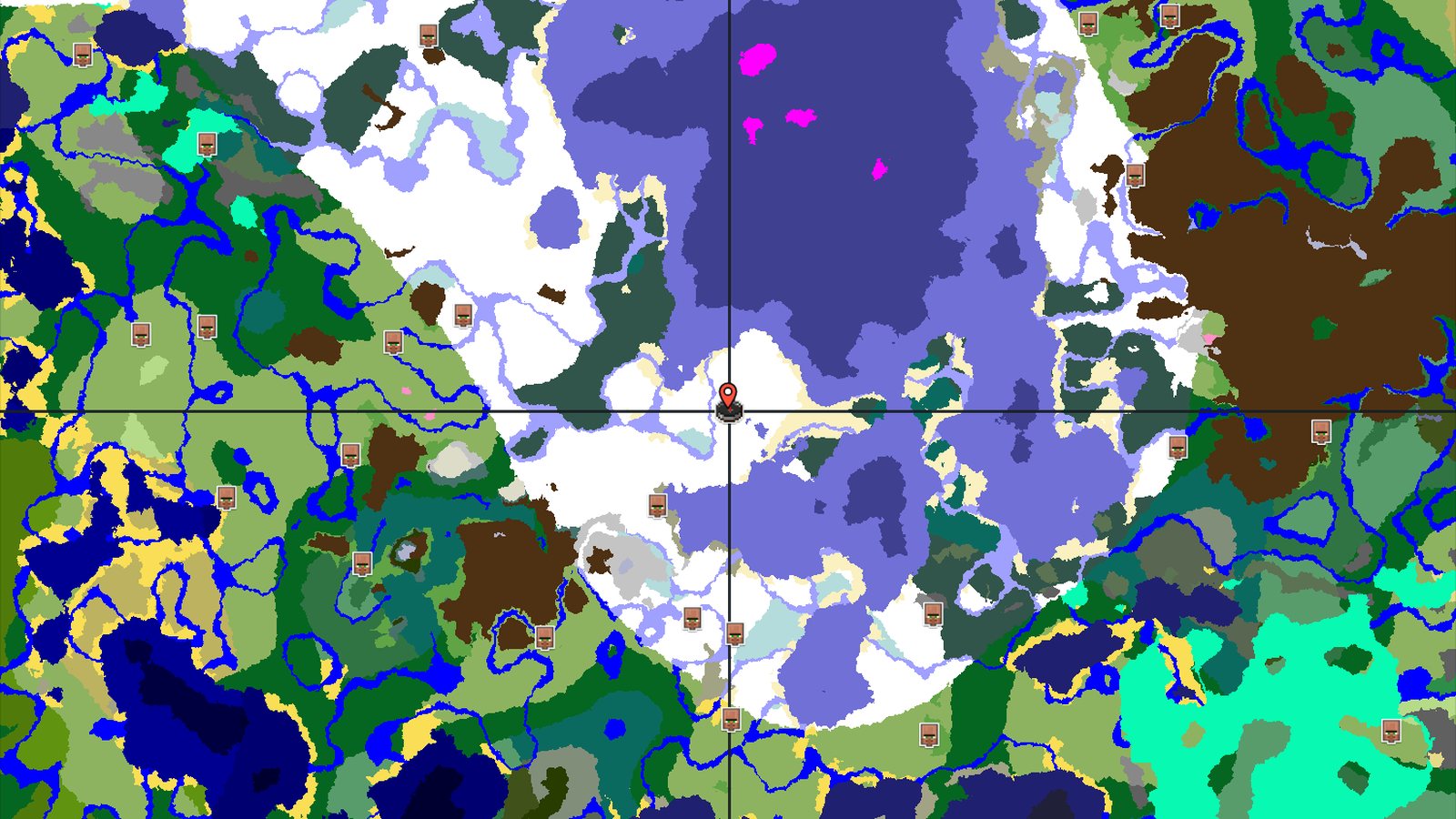 Frozen Islands and Icy Peaks Near a Mushroom Field — Minecraft seed preview