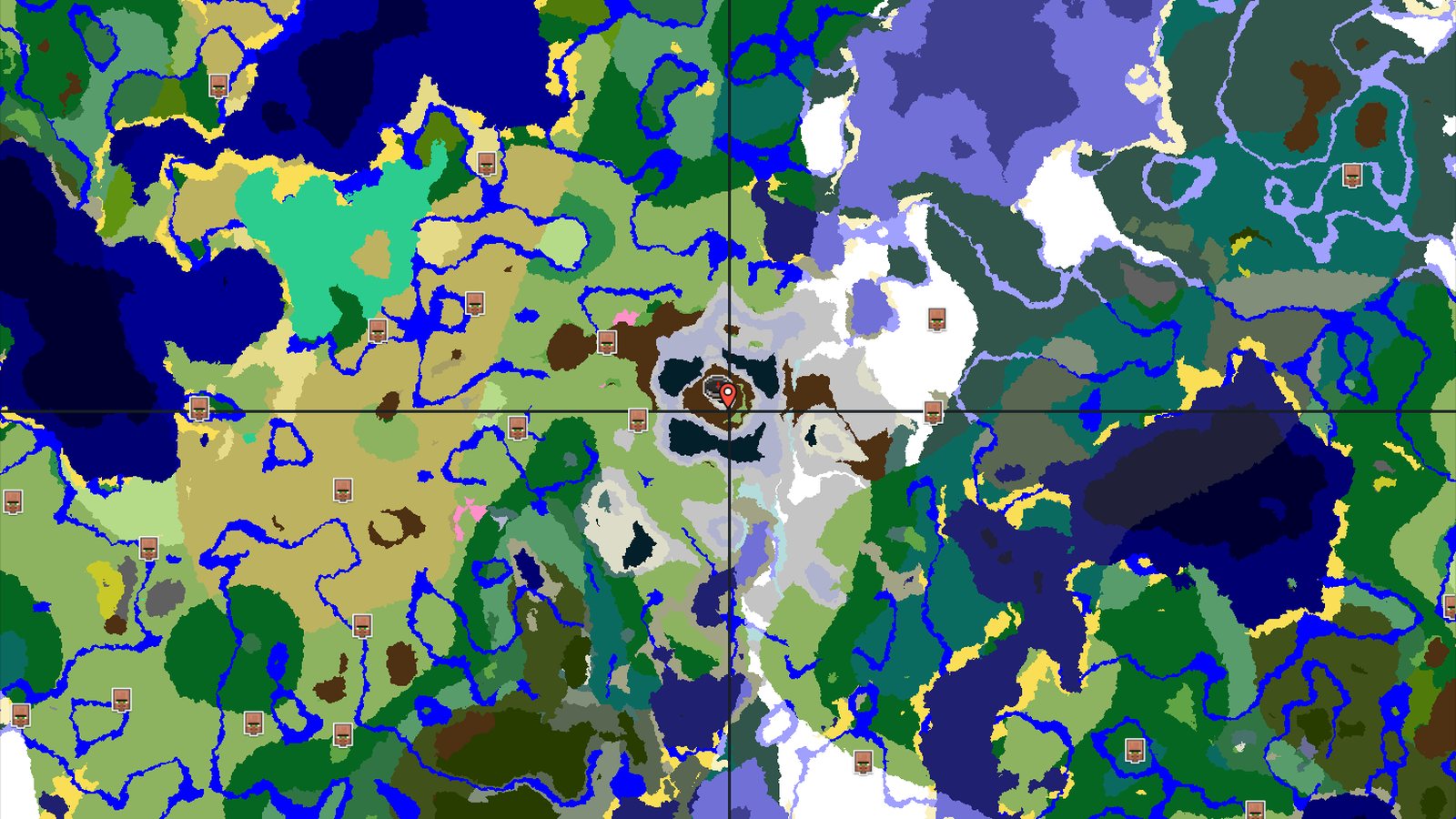 Spawn in Snowy Slopes with Nearby Jagged Peaks — Minecraft seed preview
