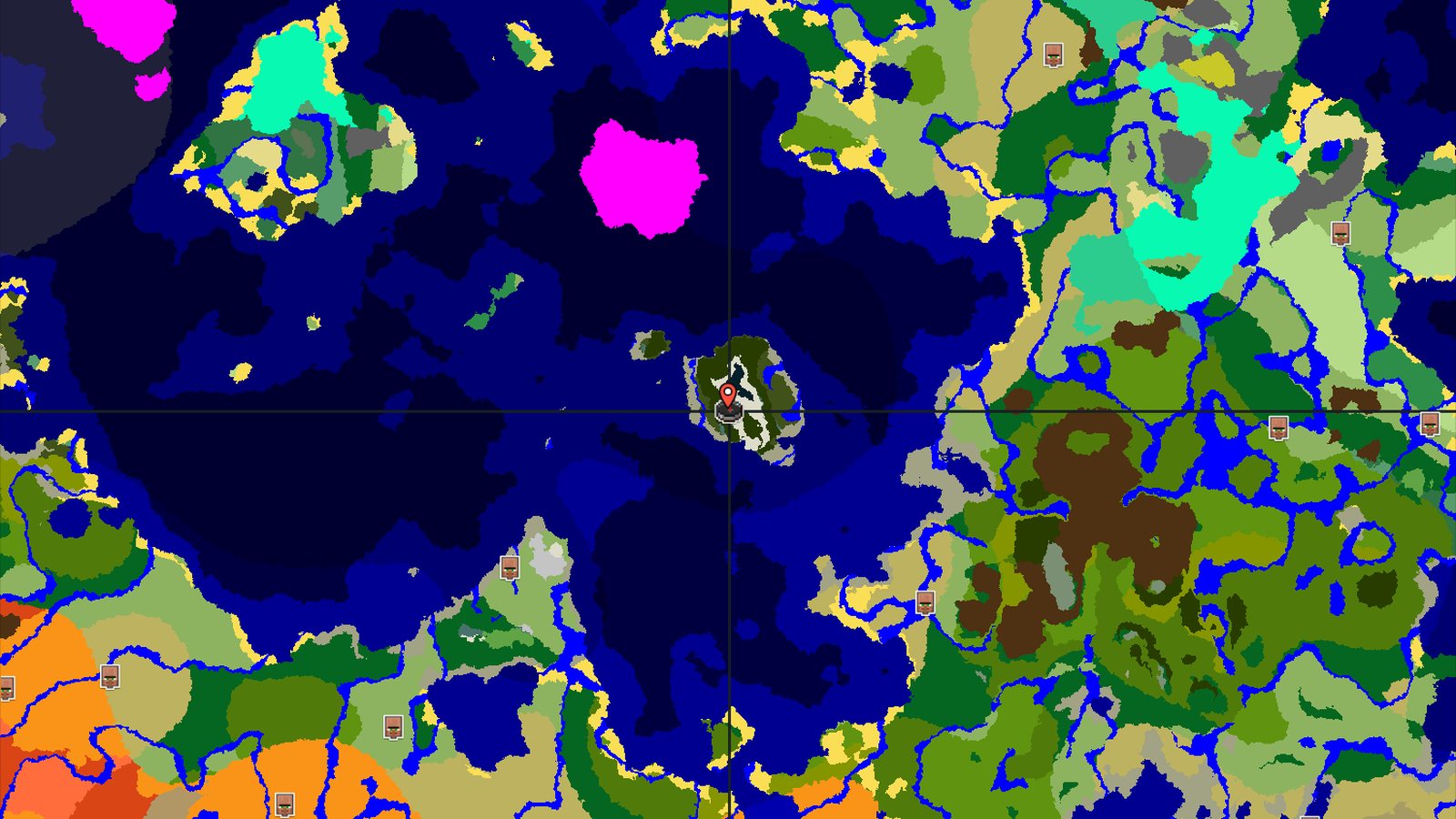 Spawn on Jagged Peaks with a nearby Mineshaft — Minecraft seed preview