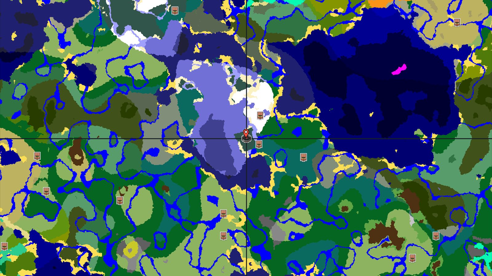 Snowy Taiga Spawn with Nearby Village — Minecraft seed preview