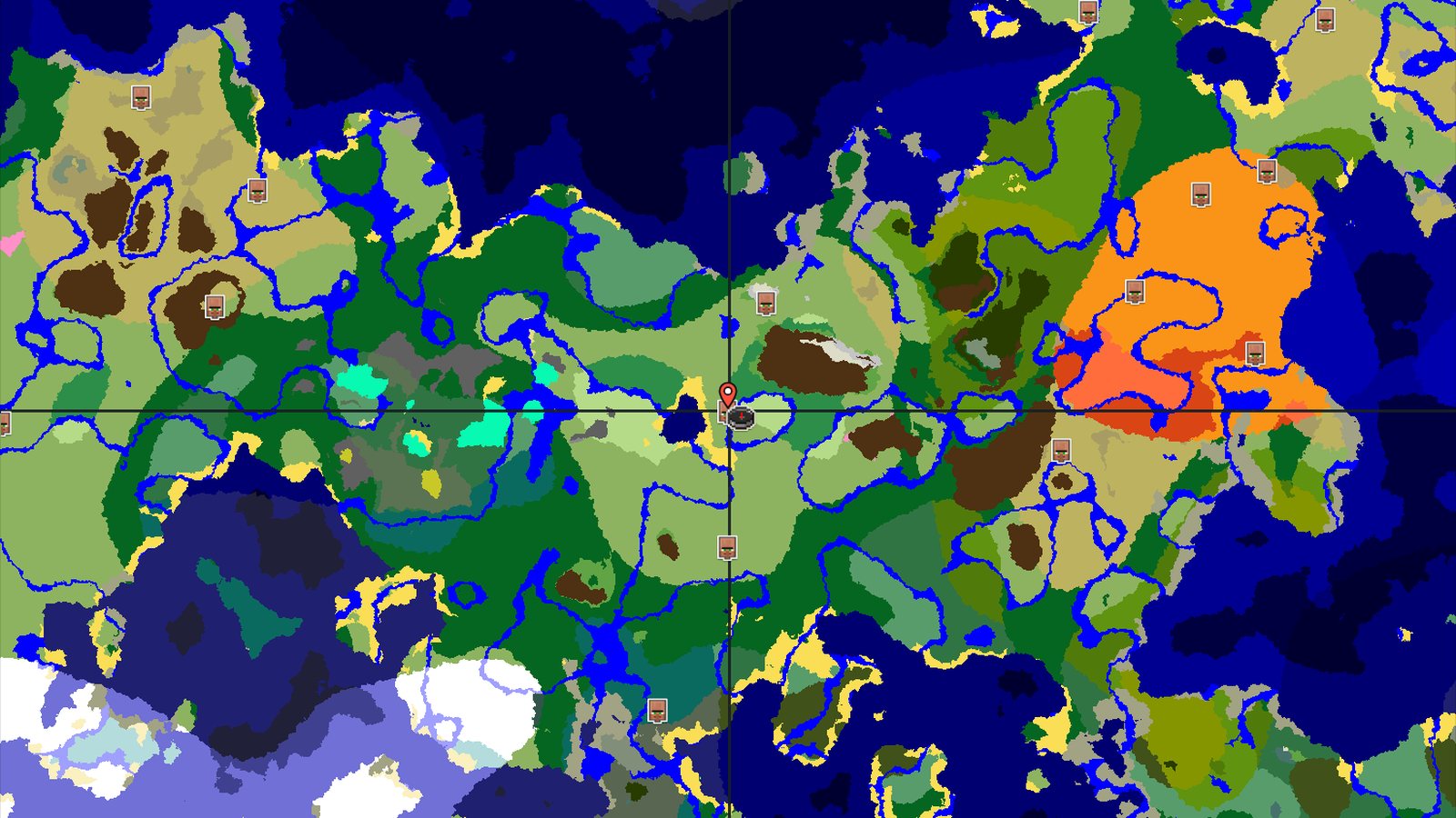 A Modest Start With Nearby Ruins and Distant Peaks — Minecraft seed preview