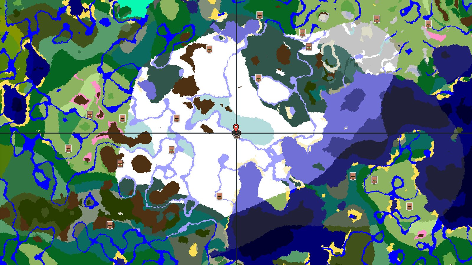Village and Ice Spikes Near a Snowy Plains Spawn — Minecraft seed preview