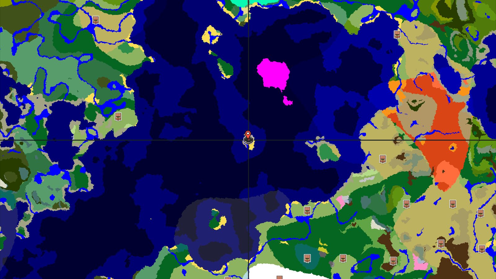 Spawn on an Ocean Island, Village Nearby — Minecraft seed preview