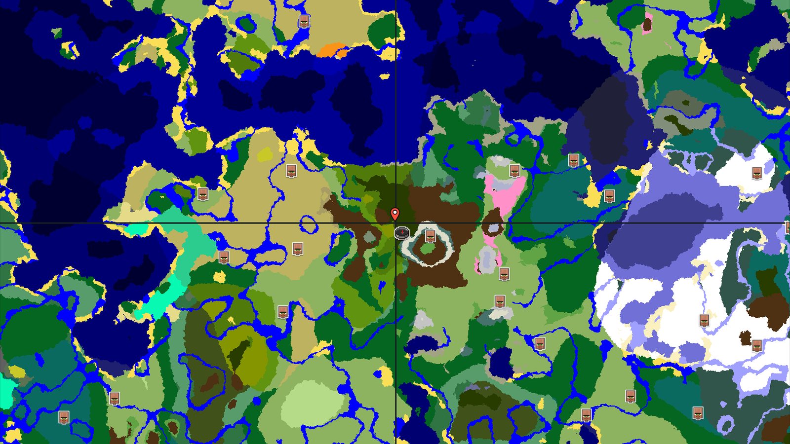 Dark Forest Spawn with Nearby Jungle and Jagged Peaks — Minecraft seed preview