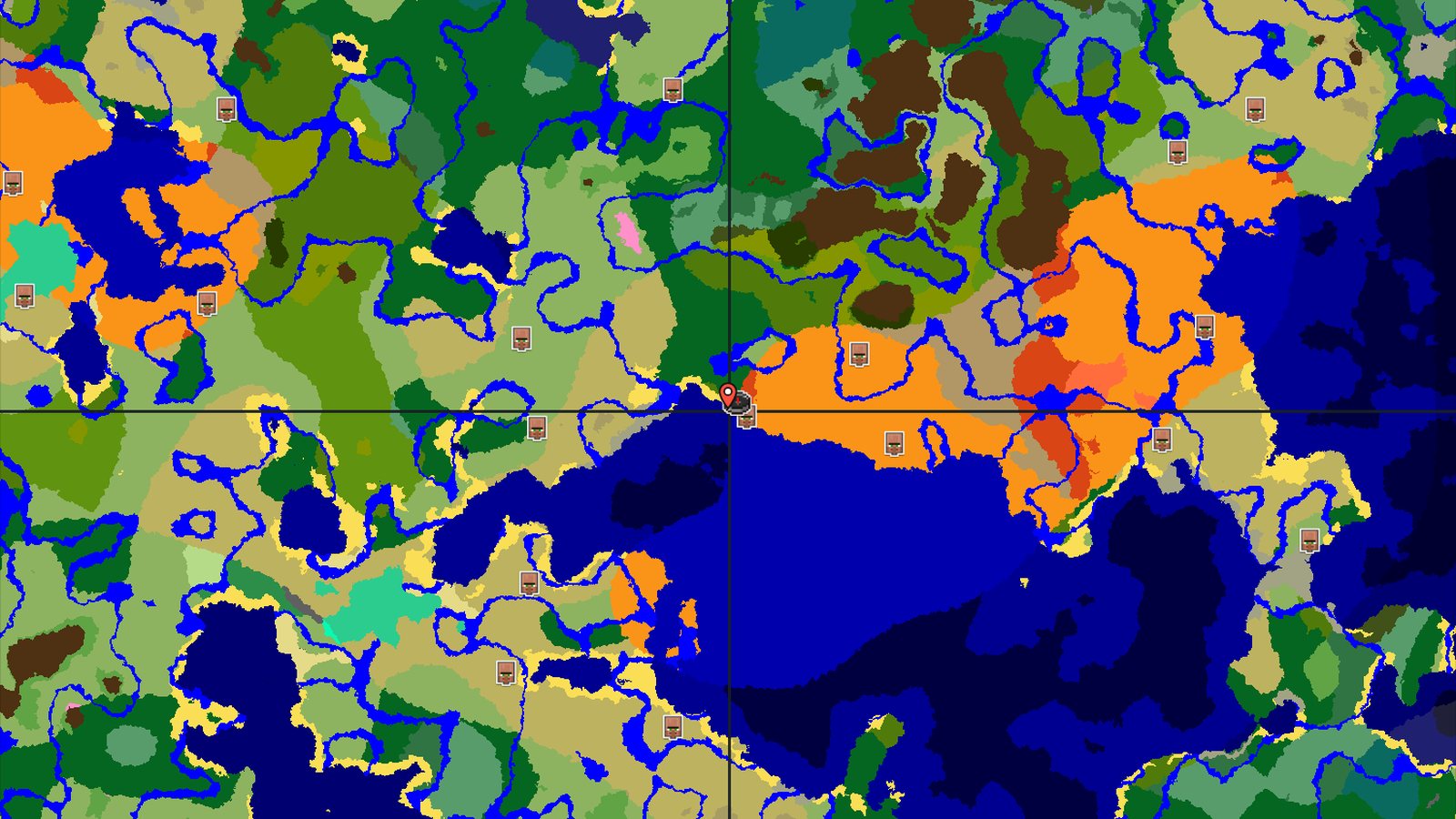 Desert Spawn with Nearby Village and Pyramid — Minecraft seed preview