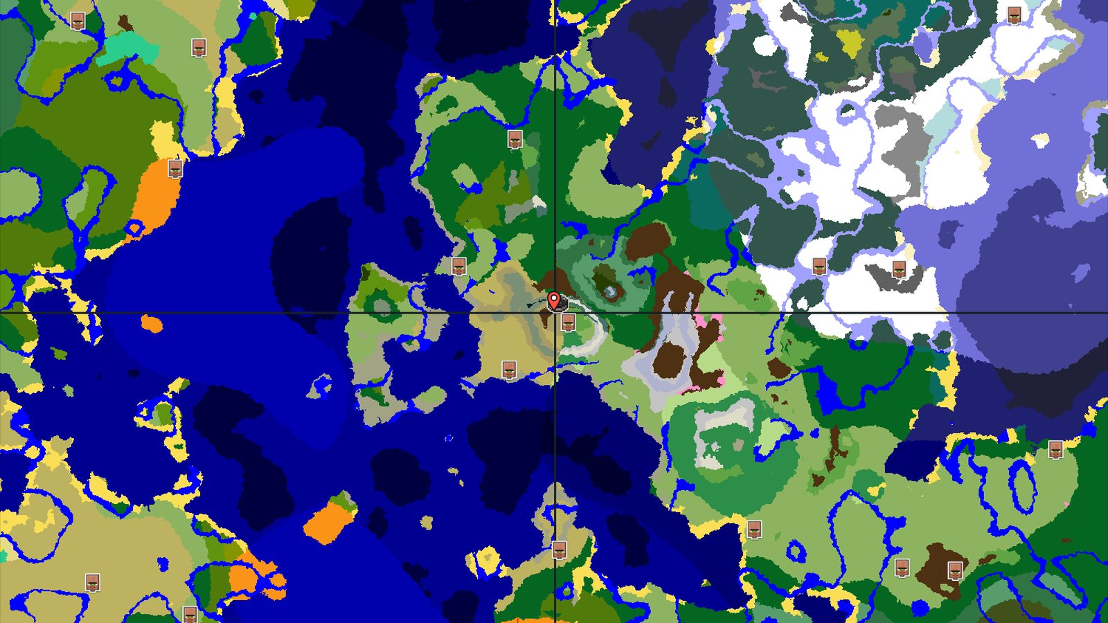 Savanna Plateau Spawn with Nearby Peaks and Villages — Minecraft seed preview