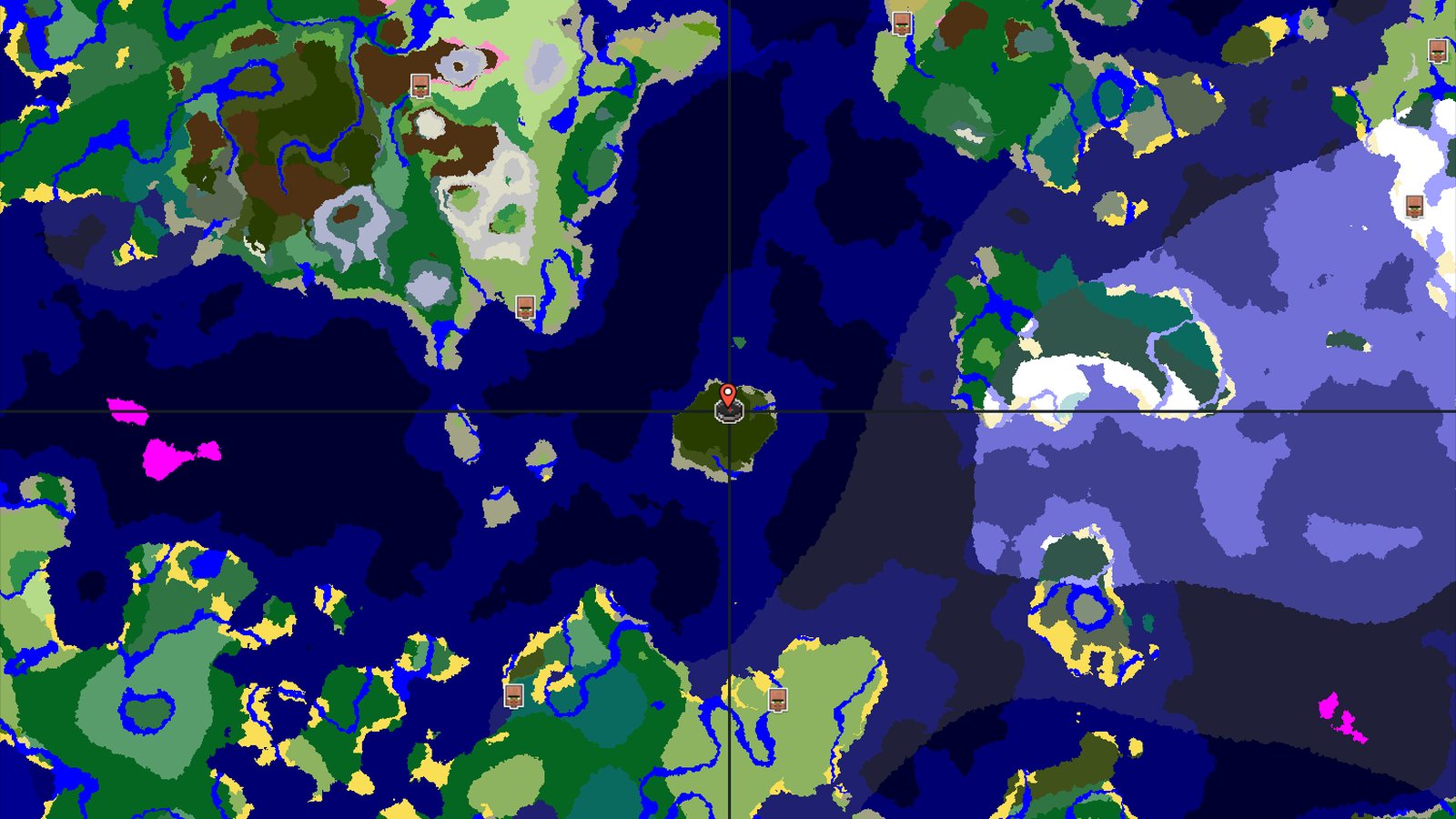 Island Dark Forest Spawn with Nearby Peaks — Minecraft seed preview