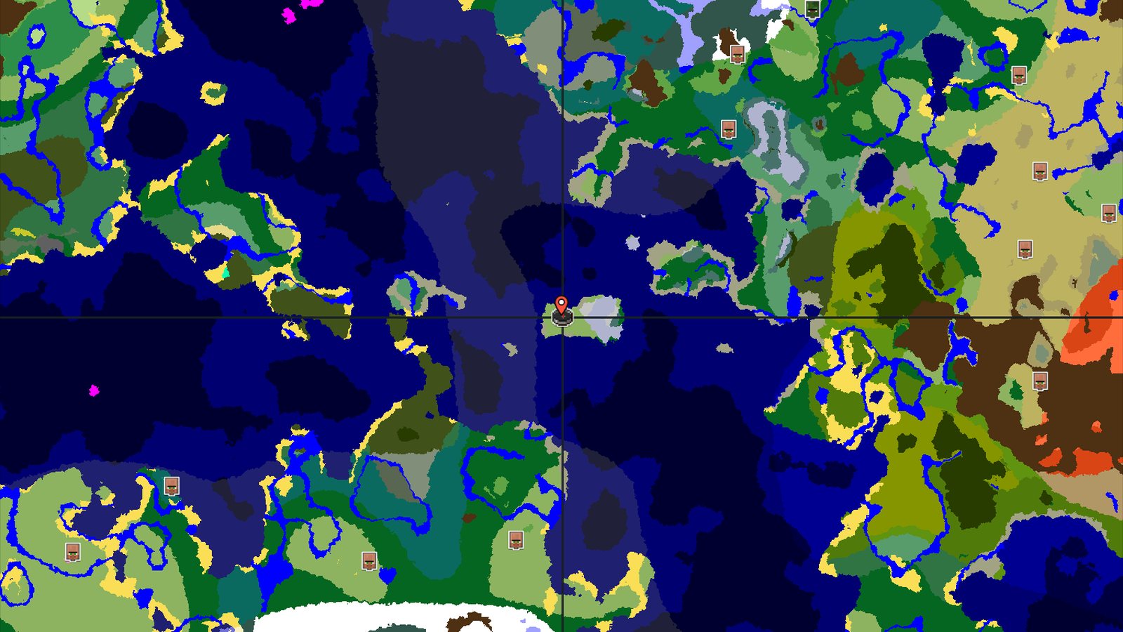 An Ocean Seed with Nearby Peaks and Underground Loot — Minecraft seed preview