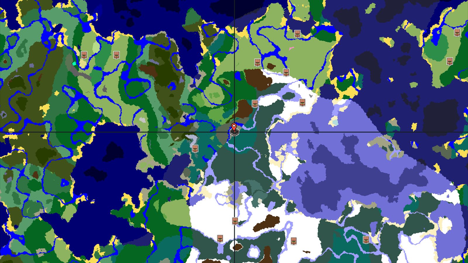 Woodland Mansion and Snowy Taiga Spawn — Minecraft seed preview