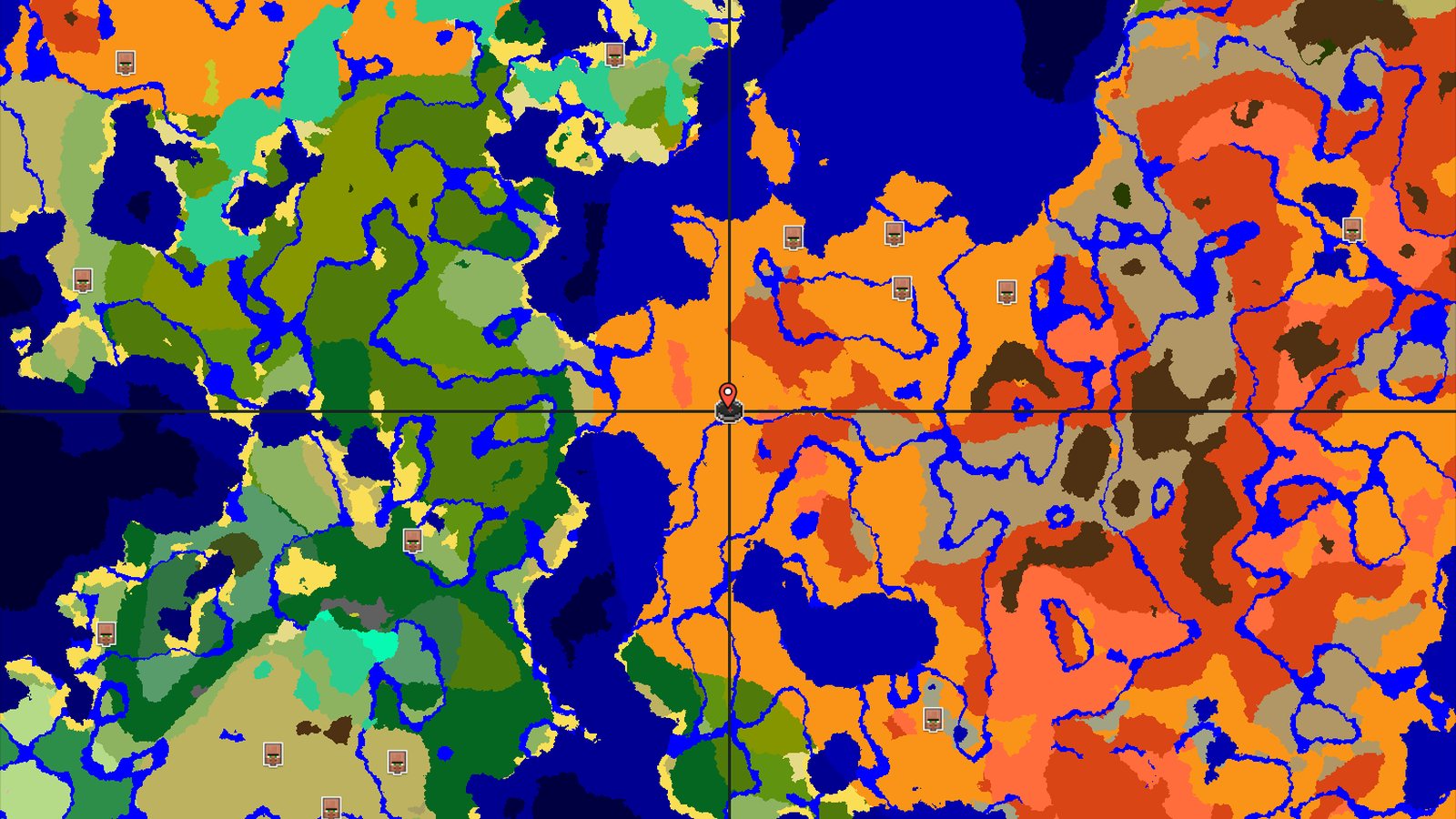 Spawn in Desert with Nearby Eroded Badlands Peaks — Minecraft seed preview
