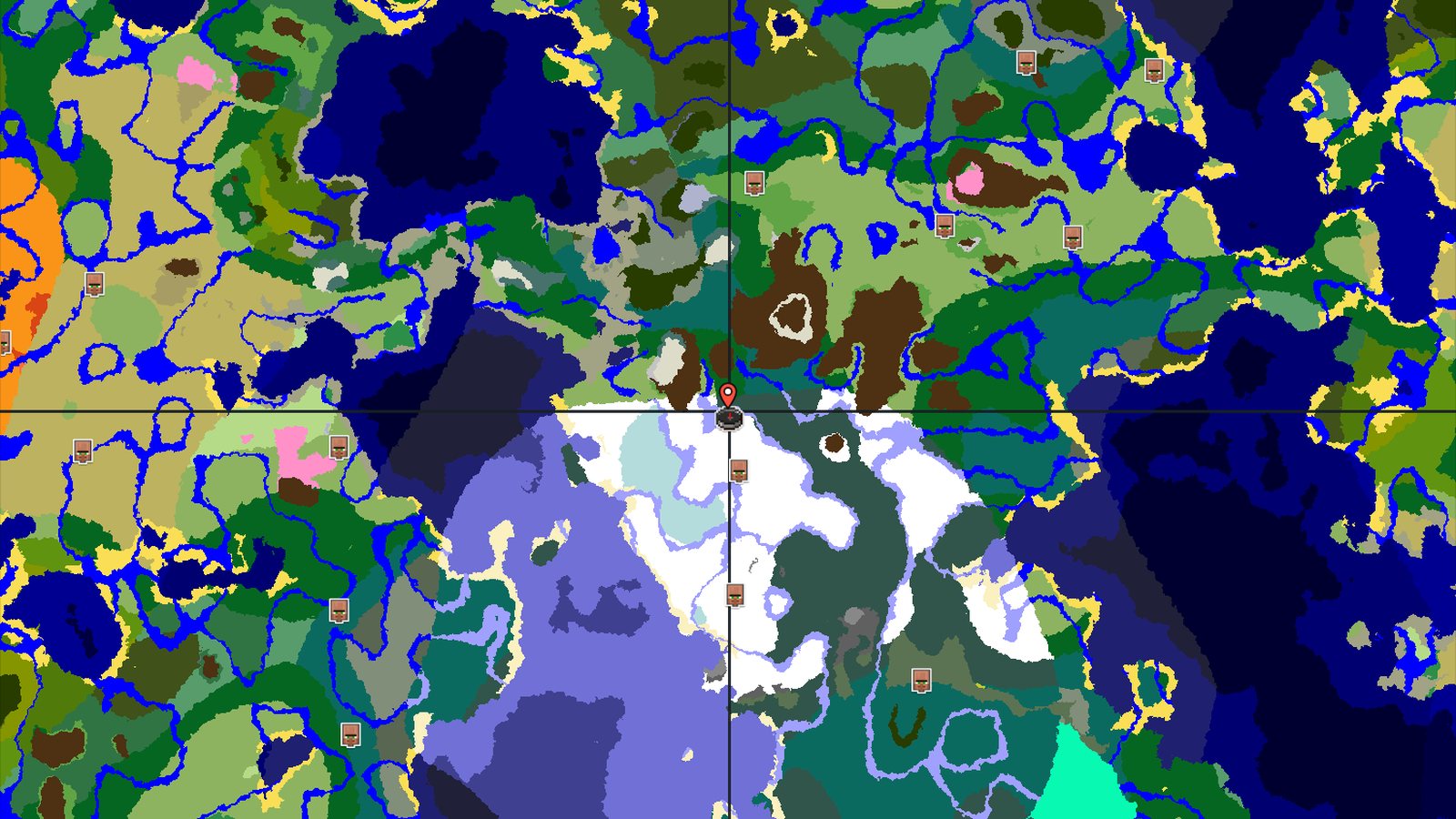 Snowy Plains Spawn with Nearby Village and Ice Spikes — Minecraft seed preview