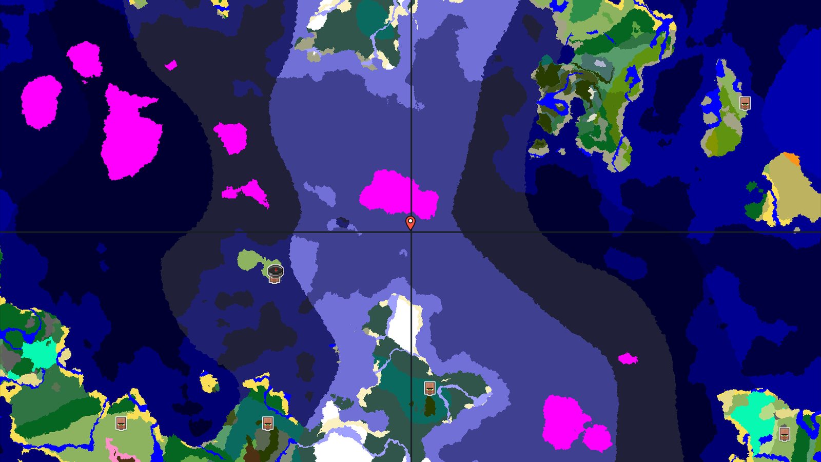 Mushroom Fields Near Ocean Spawn with Village — Minecraft seed preview
