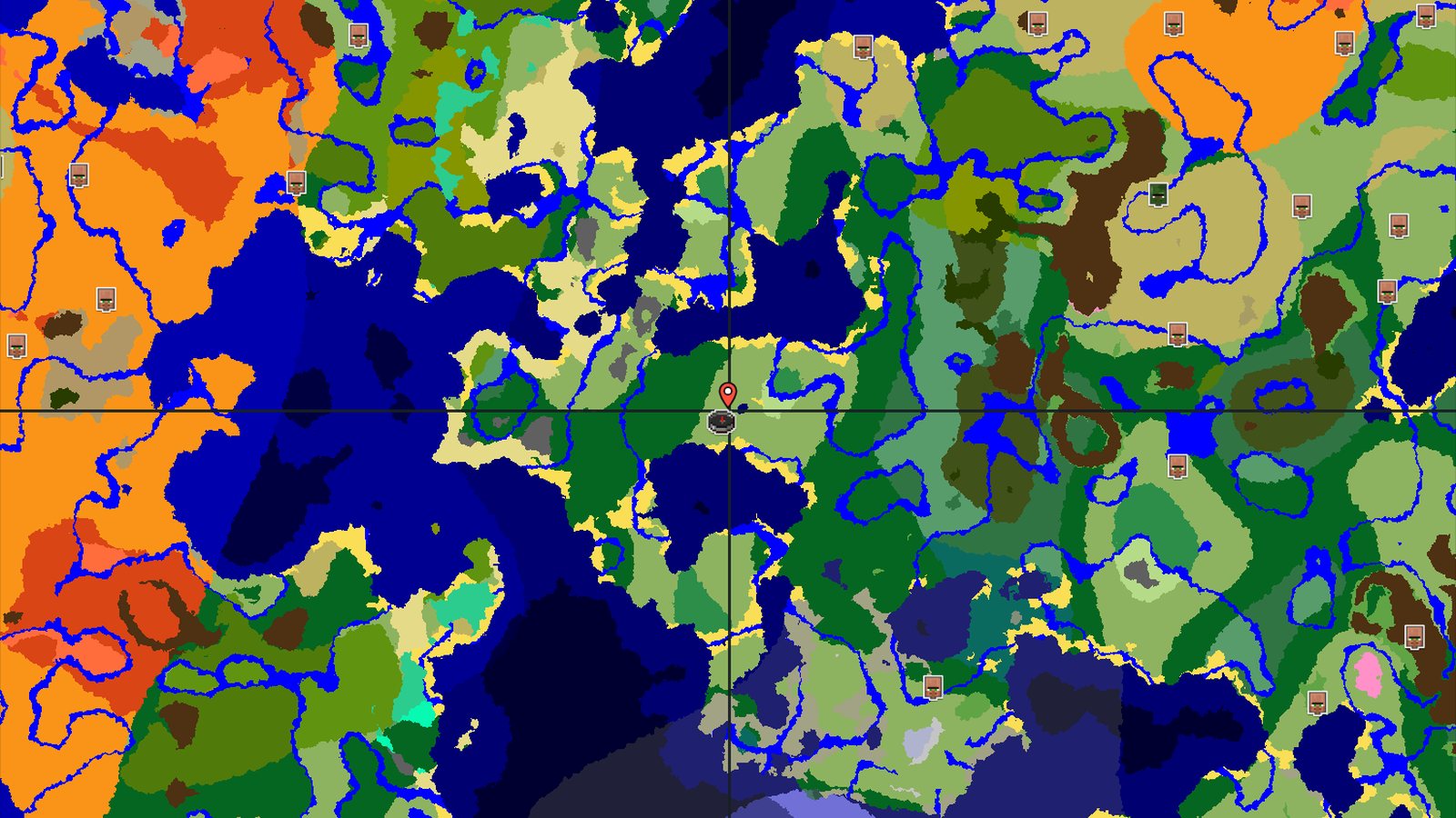 Spawn Near Ocean, Forest, and Windswept Hills — Minecraft seed preview