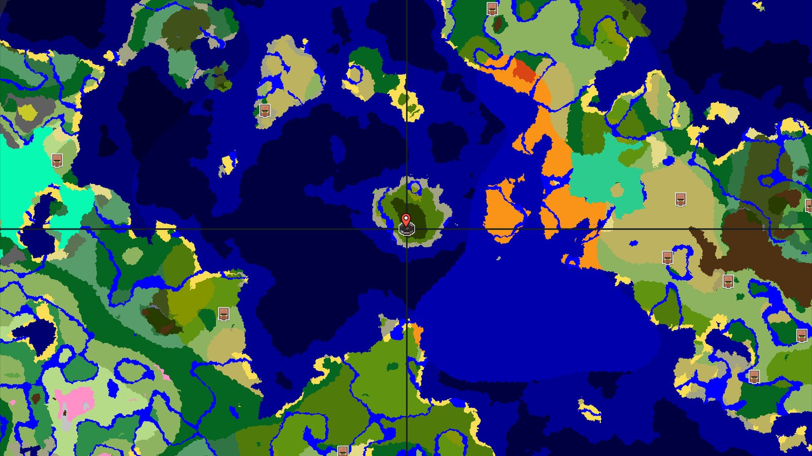 Jungle Island Spawn with Nearby Temple and Peaks — Minecraft seed preview