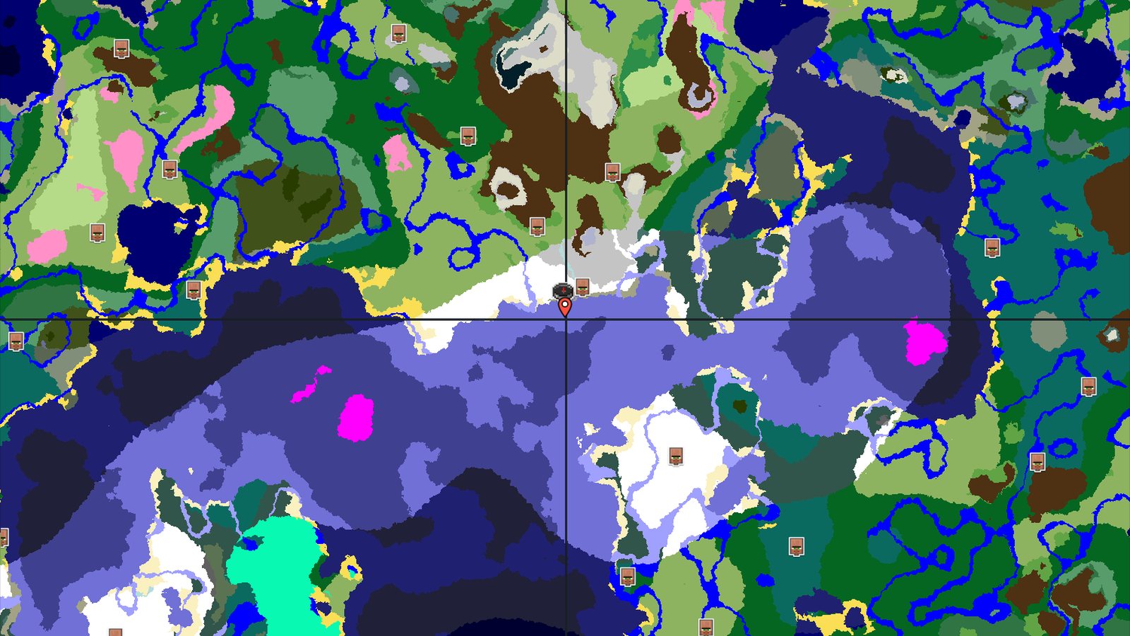 Frozen Ocean and Snowy Plains with a Nearby Village — Minecraft seed preview
