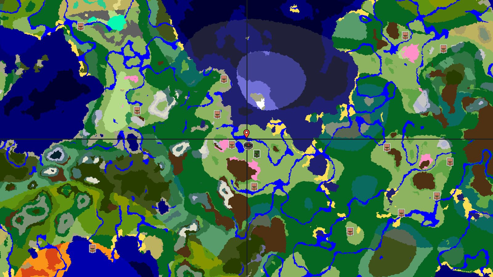 Valley With an Abandoned Village and Peaks Nearby — Minecraft seed preview