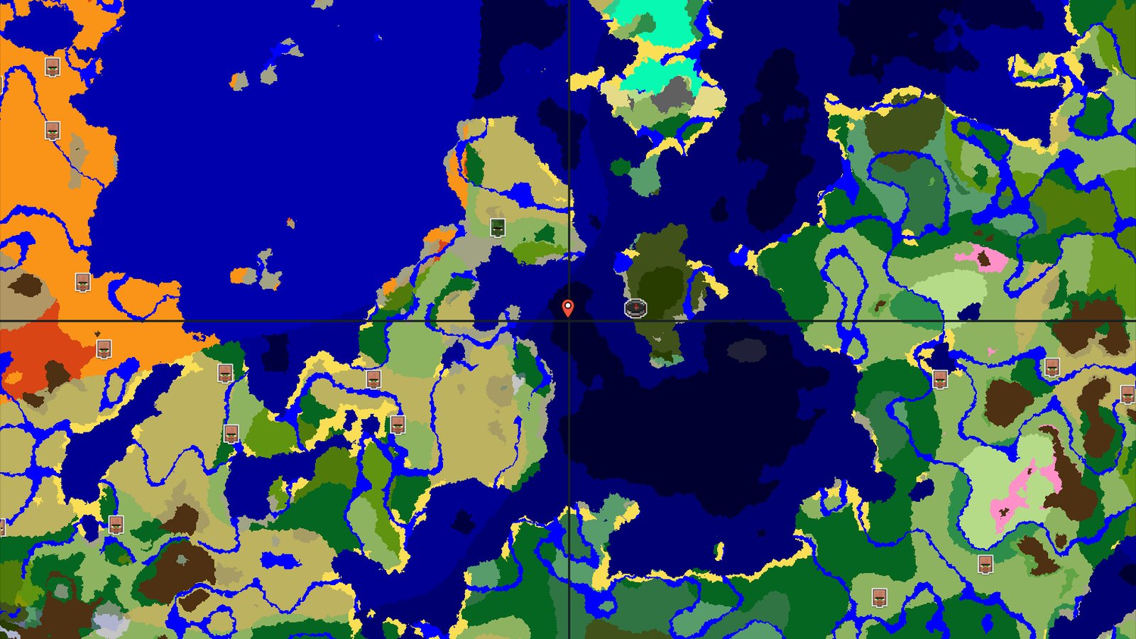Dark Forest Spawn with Nearby Frozen Peaks — Minecraft seed preview