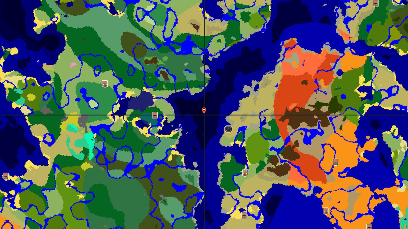Savanna Spawn with a Nearby Ocean Monument — Minecraft seed preview