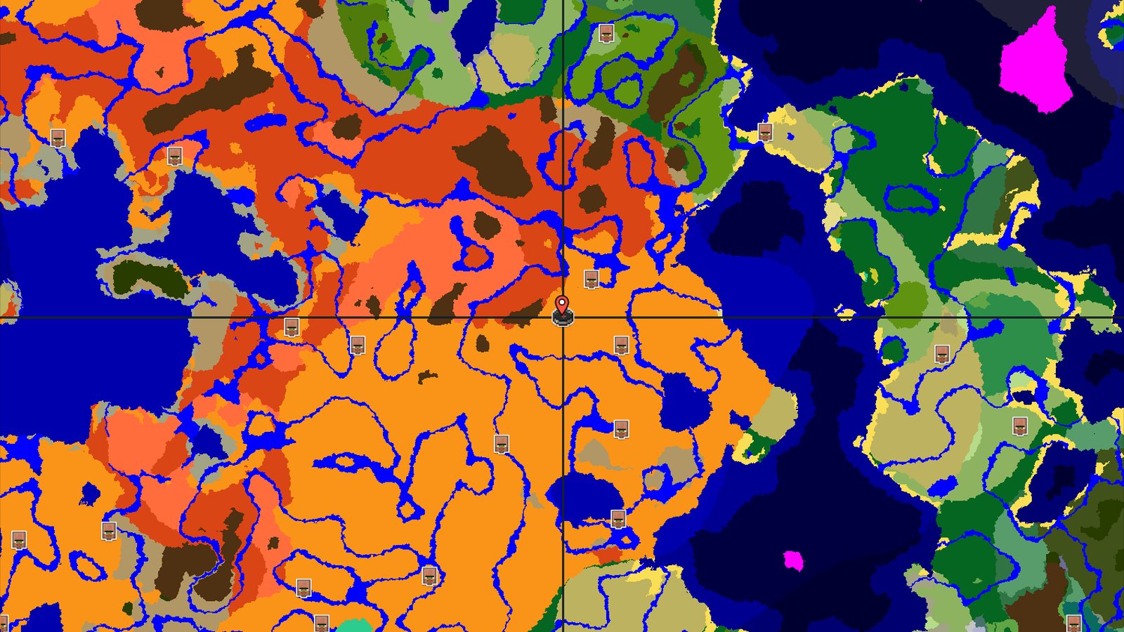 Desert with Nearby Badlands and Many Structures — Minecraft seed preview