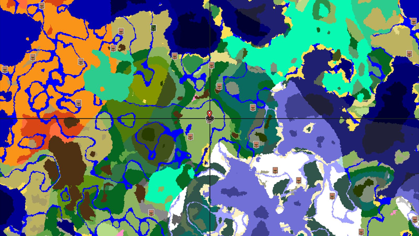 Village Next to Spawn in a Diverse Landscape — Minecraft seed preview